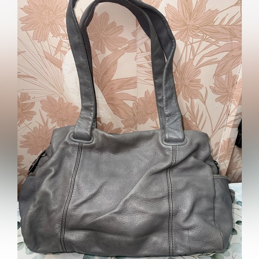 mimco vintage grey leather suede large shoulder hand bag - Picture 9 of 11